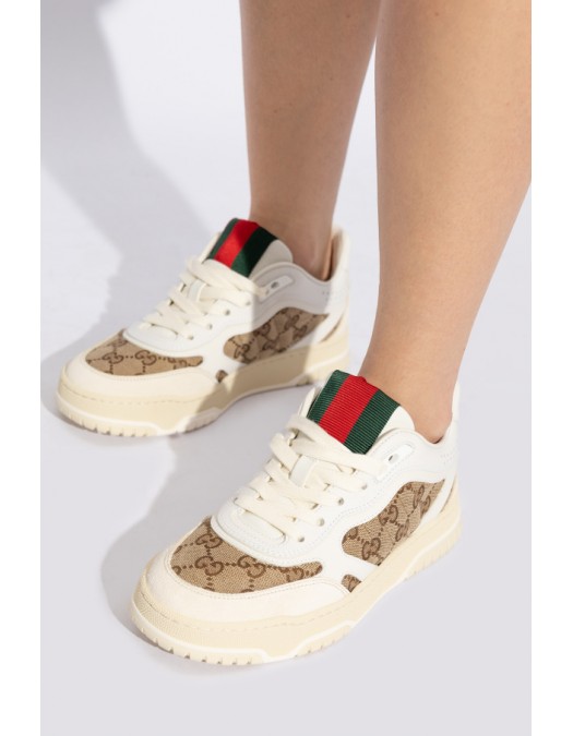 Sneakers GUCCI, Monogram Print, Green Details, White - 785452AADHW9573 Sneakers GUCCI, Monogram Print, Green Details, White - 785452AADHW9573