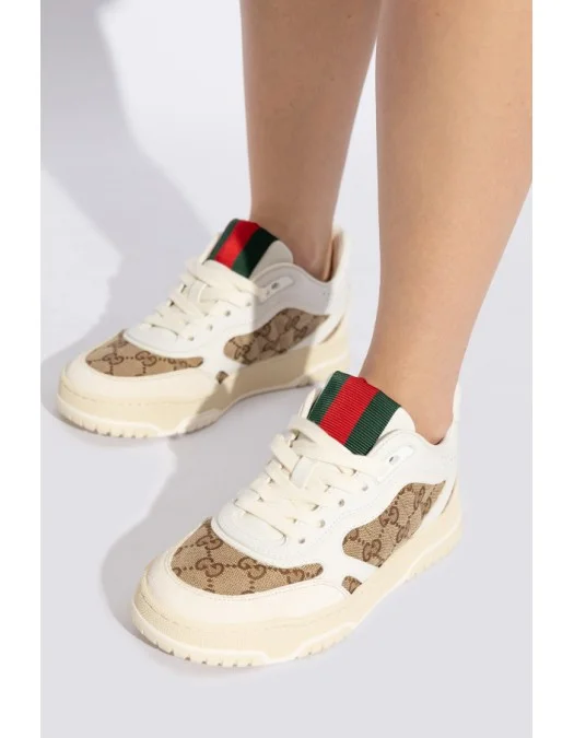 Sneakers GUCCI, Monogram Print, Green Details, White - 785452AADHW9573 Sneakers GUCCI, Monogram Print, Green Details, White - 785452AADHW9573