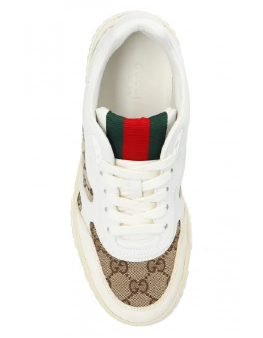 Sneakers GUCCI, Monogram Print, Green Details, White - 785452AADHW9573 Sneakers GUCCI, Monogram Print, Green Details, White - 785452AADHW9573