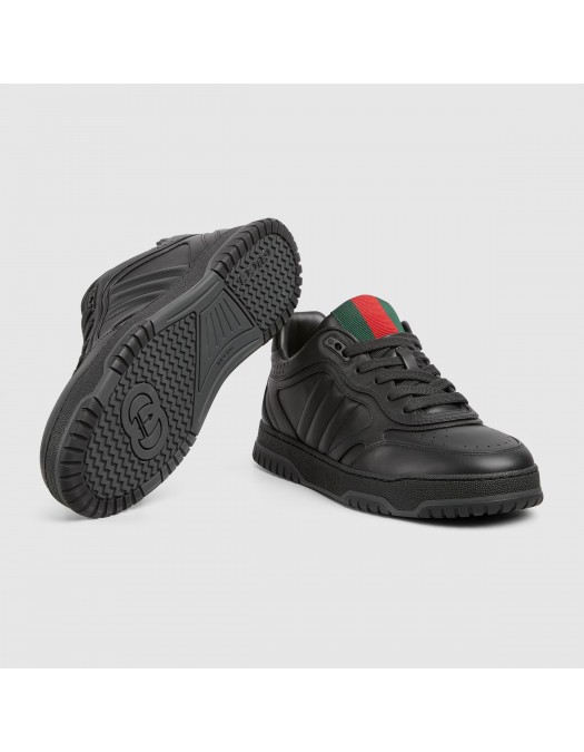 Sneakers GUCCI, Re-Web,Smooth Leather, Black - 786186AADJ91044