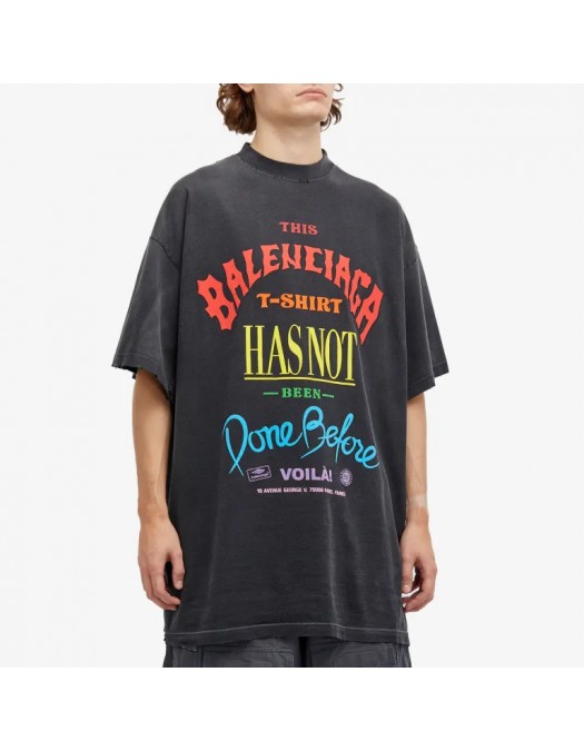 Tricou Balenciaga, Flame Short Sleeve, Black - 787349TRVA11576