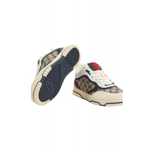 Sneakers GUCCI, Re-Web Panelled, Beige and Bleumarin Sneakers GUCCI, Re-Web Panelled, Beige and Bleumarin
