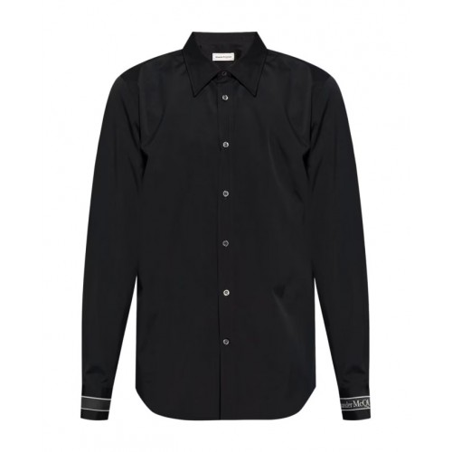 Camasa ALEXANDER MCQUEEN, Black, Insertie Logo, 792109QNAAB1000 Camasa ALEXANDER MCQUEEN, Black, Insertie Logo, 792109QNAAB1000