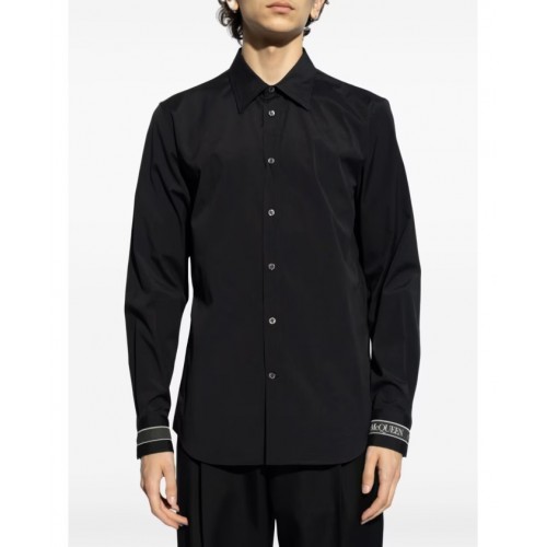 Camasa ALEXANDER MCQUEEN, Black, Insertie Logo, 792109QNAAB1000 Camasa ALEXANDER MCQUEEN, Black, Insertie Logo, 792109QNAAB1000