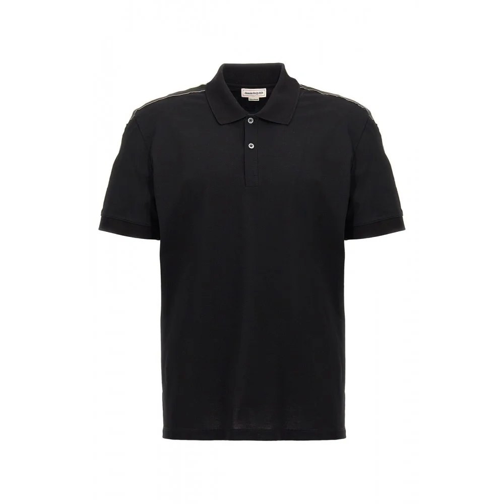 Tricou Alexander Mcqueen, Polo, Full Black, Insertie Benzi
