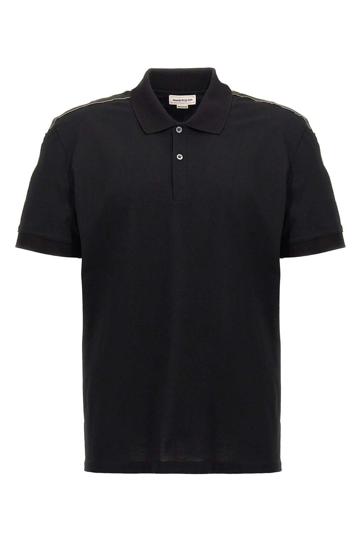 Tricou Alexander Mcqueen, Polo, Full Black, Insertie Benzi