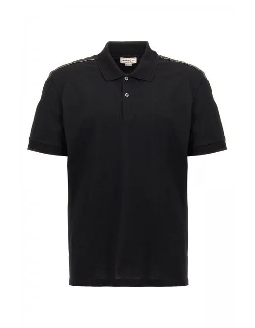user_c9c86e72 Tricou Alexander Mcqueen, Polo, Full Black, Insertie Benzi