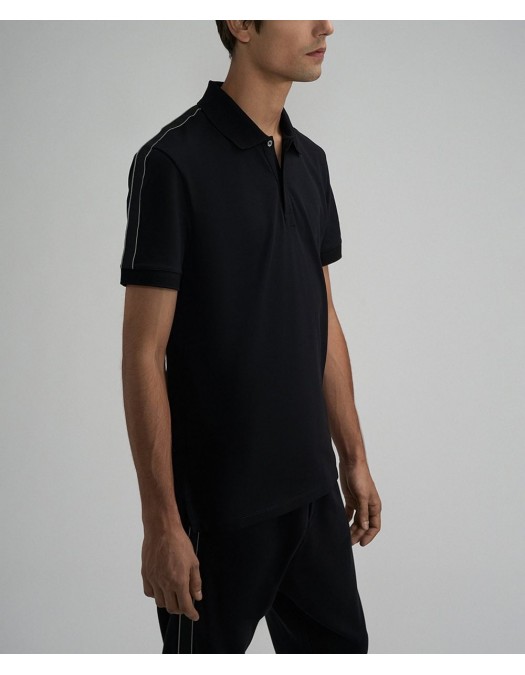Tricou Alexander Mcqueen, Polo, Full Black, Insertie Benzi - 794696QXAAO0548