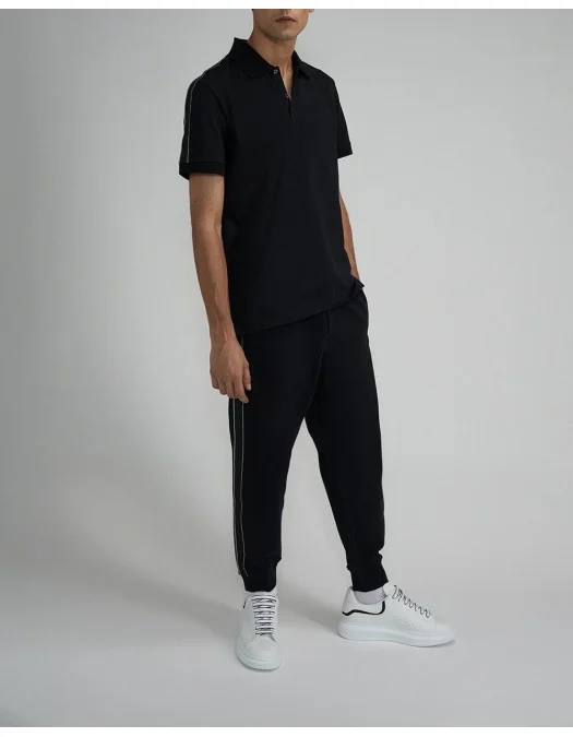 Tricou Alexander Mcqueen, Polo, Full Black, Insertie Benzi