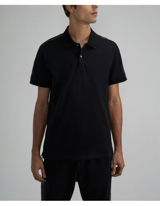 Tricou Alexander Mcqueen, Polo, Full Black, Insertie Benzi - 794696QXAAO0548