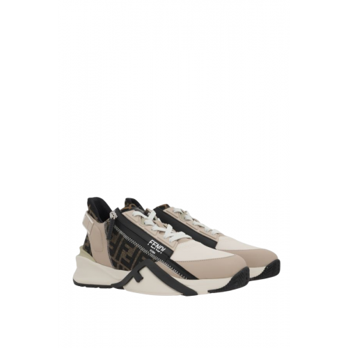 Sneakers FENDI, Flow, Smooth Leather, FF, Beige Sneakers FENDI, Flow, Smooth Leather, FF, Beige