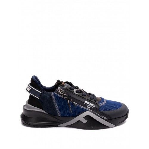 Sneakers FENDI, Flow, Sport, Dark Blue Details, Black Sneakers FENDI, Flow, Sport, Dark Blue Details, Black