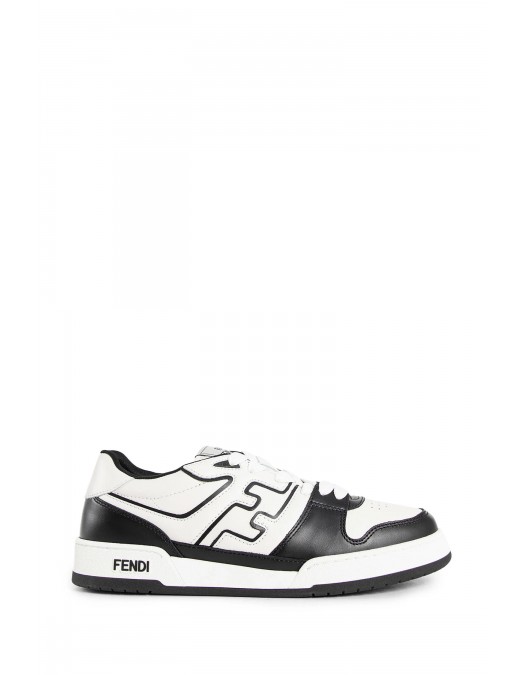 Sneakers Fendi, Match Leather Low-Top, Fine Details, Black and White -