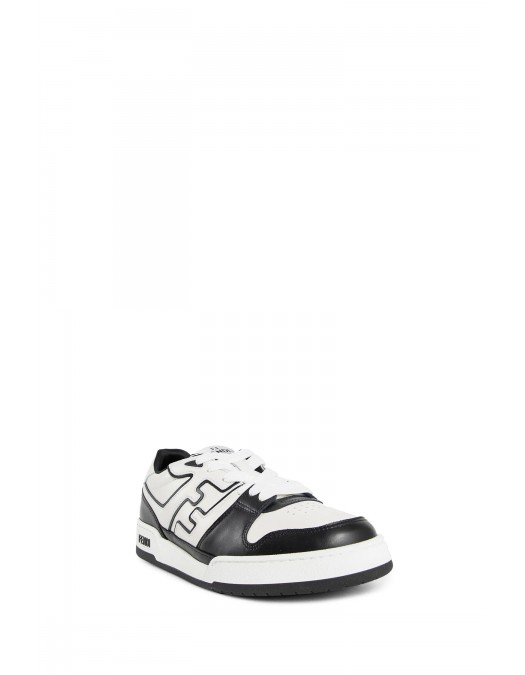 Sneakers Fendi, Match Leather Low-Top, Fine Details, Black and White -