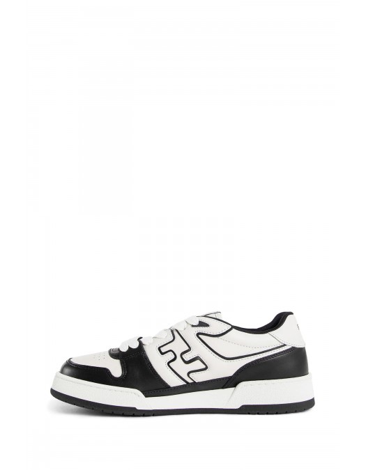 Sneakers Fendi, Match Leather Low-Top, Fine Details, Black and White -