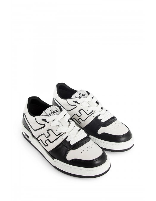 Sneakers Fendi, Match Leather Low-Top, Fine Details, Black and White -