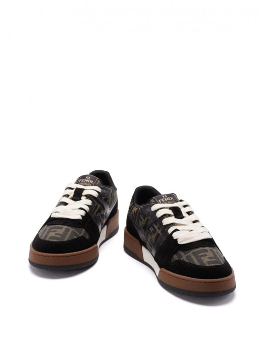 Sneakers Fendi, Match Leather Low-Top, Logo Print, Brown - 7E1688AQ6IF1PXA