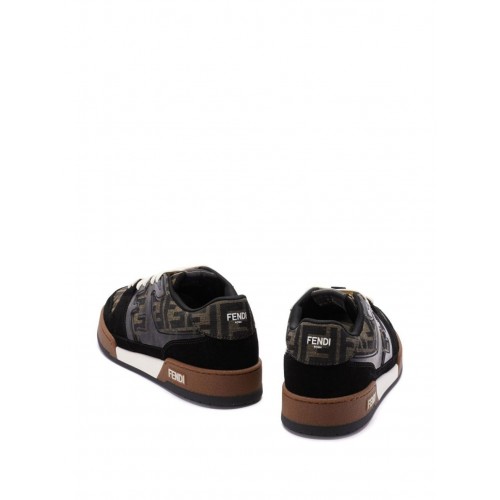 Sneakers FENDI, Match, Monogram Print, Negru/Maro Sneakers FENDI, Match, Monogram Print, Negru/Maro