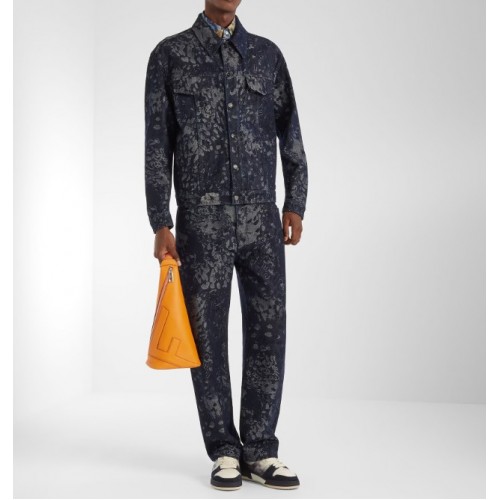 Sneakers FENDI, Match Trainers, White leather and blue suede low-tops