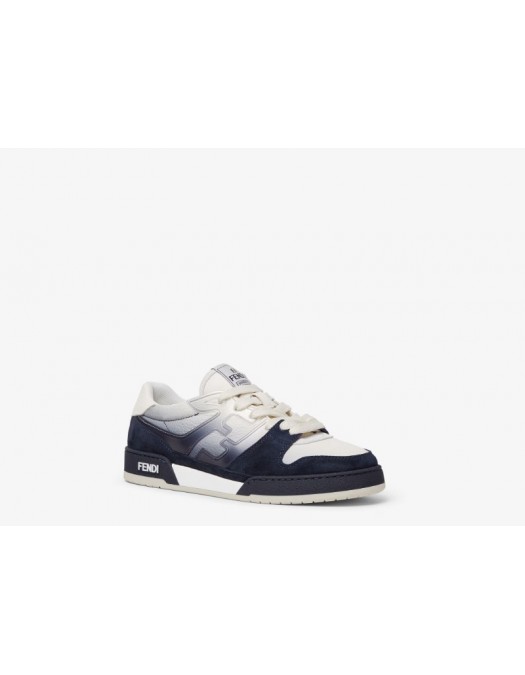Sneakers FENDI, Match Trainers, White leather and blue suede low-tops - 7E1688AWCSF1V8K