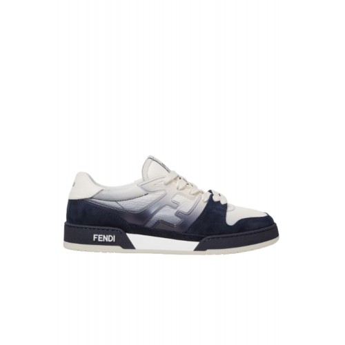 Sneakers FENDI, Match Trainers, White leather and blue suede low-tops