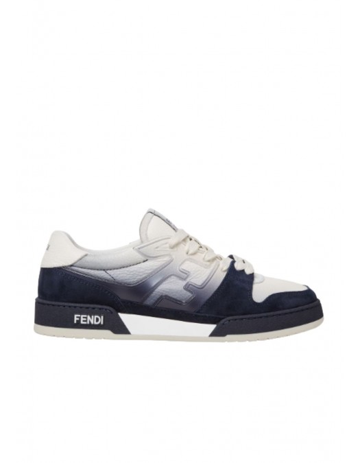 Sneakers FENDI, Match Trainers, White leather and blue suede low-tops - 7E1688AWCSF1V8K