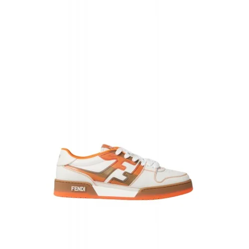 Sneakers FENDI, Match Sneakers, Orange and White