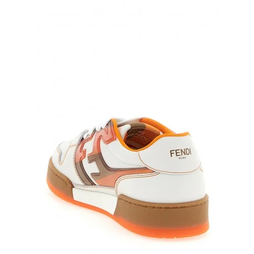 Sneakers FENDI, Match Sneakers, Orange and White