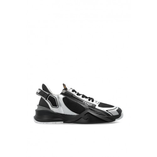 Sneakers FENDI, Flow Design, Metalic Grey Details, Black Sneakers FENDI, Flow Design, Metalic Grey Details, Black