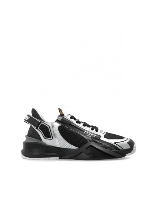 Sneakers FENDI, Flow Design, Metalic Grey Details, Black - 7E1689AOS0F1PXV