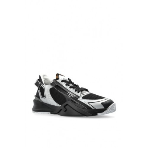 Sneakers FENDI, Flow Design, Metalic Grey Details, Black Sneakers FENDI, Flow Design, Metalic Grey Details, Black