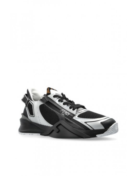 Sneakers FENDI, Flow Design, Metalic Grey Details, Black - 7E1689AOS0F1PXV