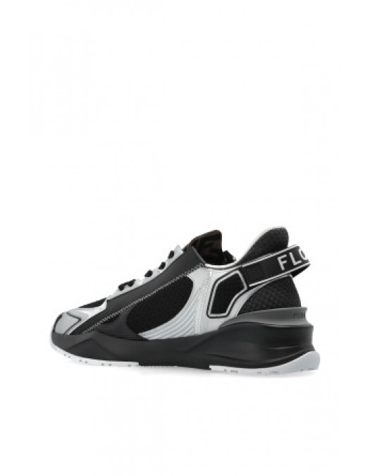 Sneakers FENDI, Flow Design, Metalic Grey Details, Black - 7E1689AOS0F1PXV