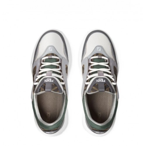 Sneakers FENDI, Force Trainers White gray leather low-tops