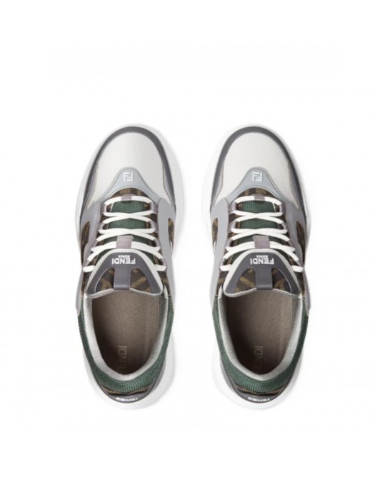 Sneakers FENDI, Force Trainers White gray leather low-tops - 7E1728AU20F1T2A