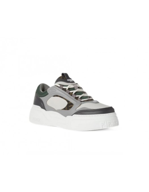 Sneakers FENDI, Force Trainers White gray leather low-tops - 7E1728AU20F1T2A