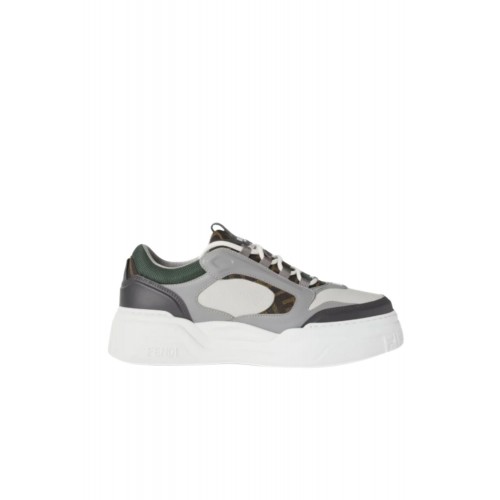 Sneakers FENDI, Force Trainers White gray leather low-tops