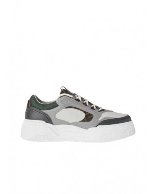 Sneakers FENDI, Force Trainers White gray leather low-tops - 7E1728AU20F1T2A