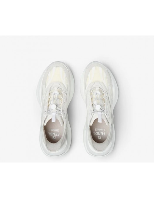 Sneakers FENDI, F-Light Sneakers White leather and mesh low-tops - 7E1846AYFPF1V80