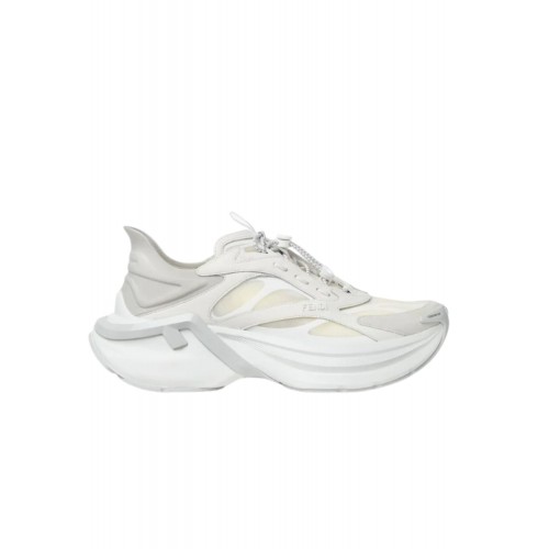 Sneakers FENDI, F-Light Sneakers White leather and mesh low-tops