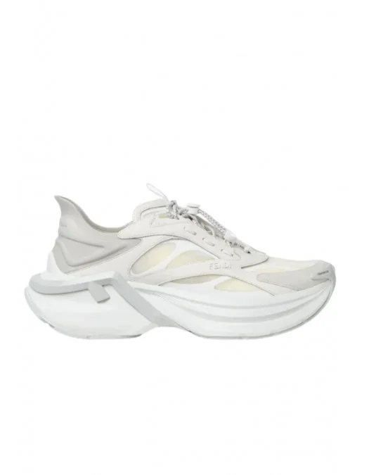 Sneakers FENDI, F-Light Sneakers White leather and mesh low-tops - 7E1846AYFPF1V80