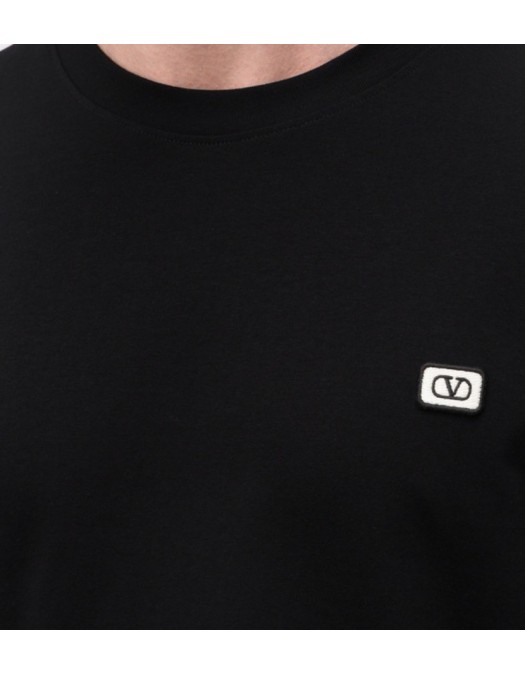 Tricou Valentino, with VLogo Patch, Regular Fit - 7V3MG10VAQ80NO Tricou Valentino, with VLogo Patch, Regular Fit - 7V3MG10VAQ80NO