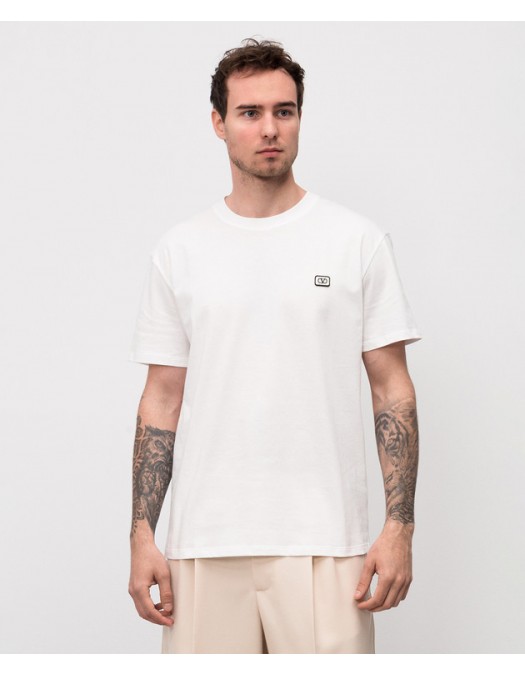 Tricou Valentino, with VLogo Patch, White,Regular Fit - 7V3MG10VAQ8A03 Tricou Valentino, with VLogo Patch, White,Regular Fit - 7V3MG10VAQ8A03