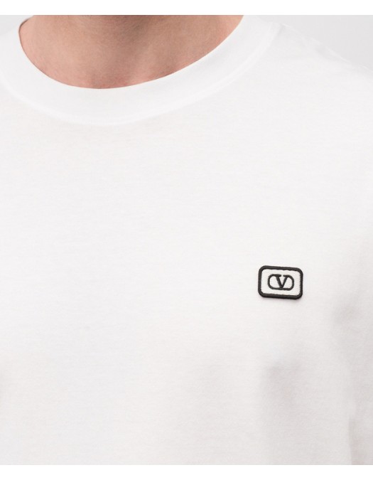 Tricou Valentino, with VLogo Patch, White,Regular Fit - 7V3MG10VAQ8A03 Tricou Valentino, with VLogo Patch, White,Regular Fit - 7V3MG10VAQ8A03