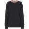 Pulover BURBERRY, Cashmere, Stripe Neckline, Black