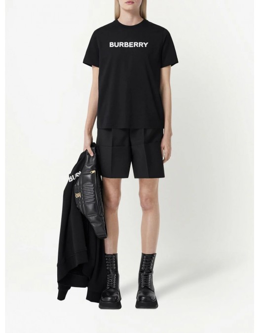 Tricou BURBERRY, Whtie Logo Print, Black - 8055251X