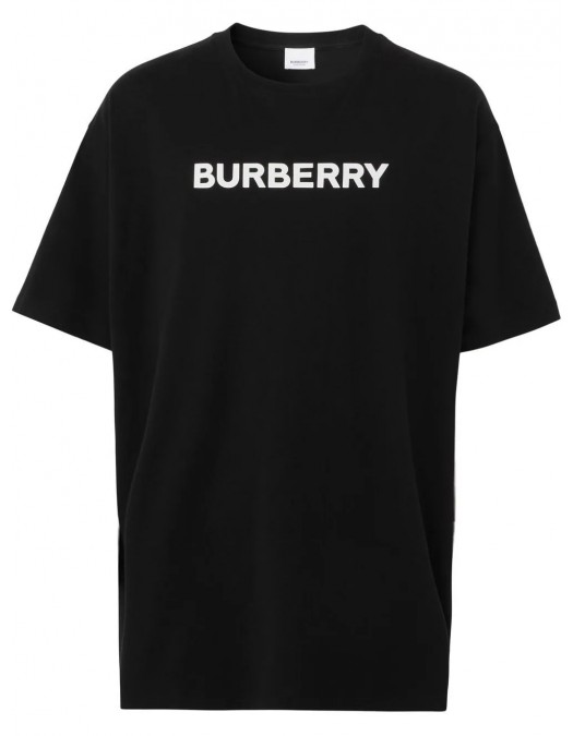 Tricou BURBERRY, Logo Insert, Oversized, Black - 8055307X