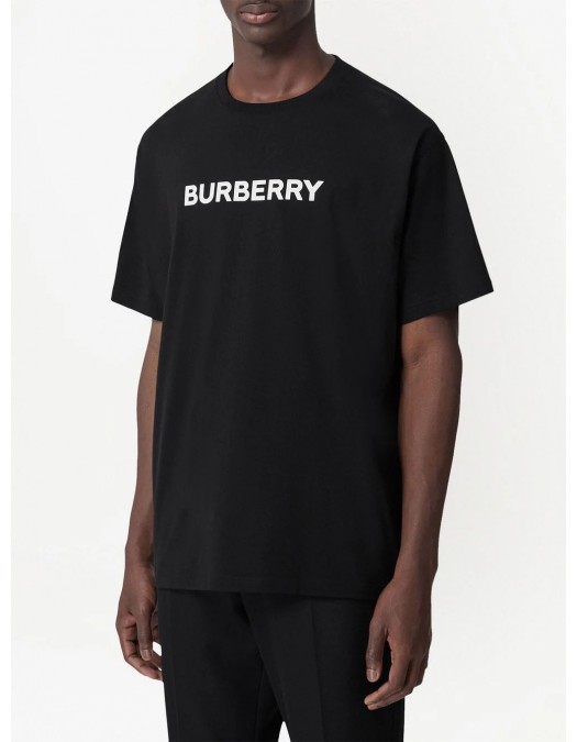 Tricou BURBERRY, Logo Insert, Oversized, Black - 8055307X