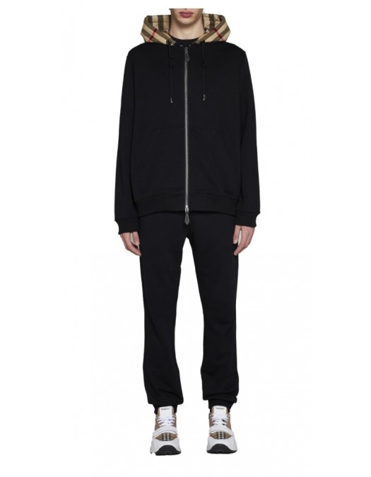 HANORAC BURBERRY, Check Detailed Zipped Drawstring Hoodie - 8060705A1189