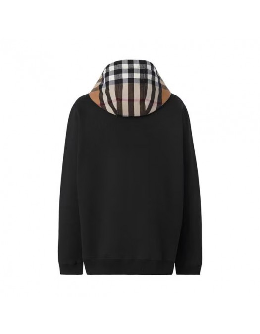 JACHETA BURBERRY, BBY Print, Check Hood, Zip Hoodie, Black - 8060705X JACHETA BURBERRY, BBY Print, Check Hood, Zip Hoodie, Black - 8060705X